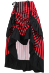 Red and Black Striped Bustle Skirt