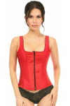 Red Satin Steel Boned Corset with Straps