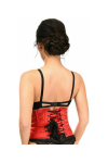 Red Satin Steel Boned Mini Cincher Zip Front Corset