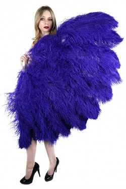 Purple Ostrich Feather Full Body Fan