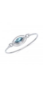 Celtic Knots Blue Topaz Silver Bangle Bracelet