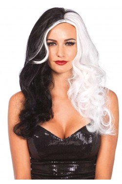 Cruella 2 Tone Long Costume Wig