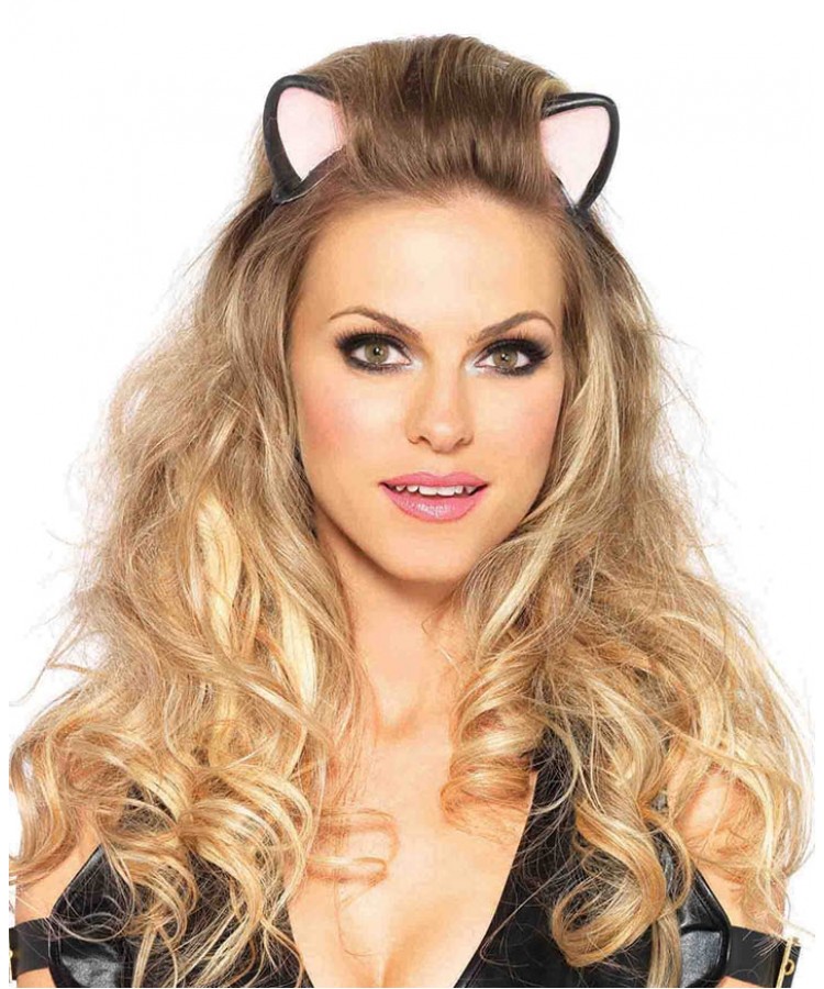 Latex Kitty Kat Ear Headband Cosplay Halloween Costume Ears 7448