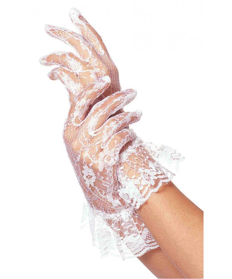 white wrist gloves