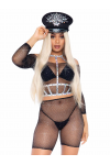 Bling Queen Black Fishnet Crop Top Set