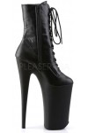 Beyond 10 Inch Heel Black Lace Up Ankle Boots