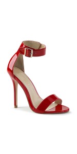 Amuse Red High Heel Ankle Strap Sandal