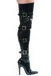 Buckle Up Black Thigh High 5 Inch Heel Boot