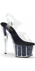 Black Confetti Filled Clear Platform Adore Sandals