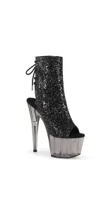 Black Glitter Smoke Platform Ankle Boots