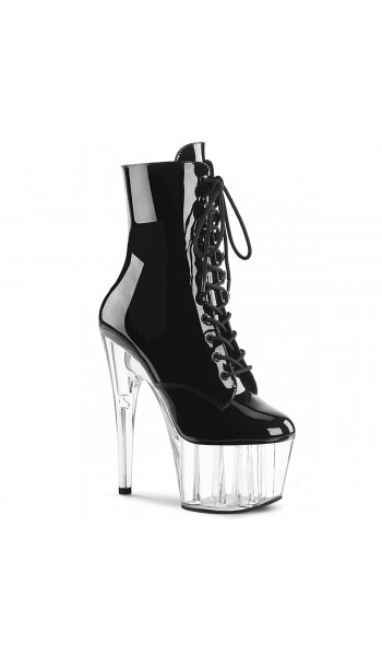 Adore Black Platform Boots with Clear Heel